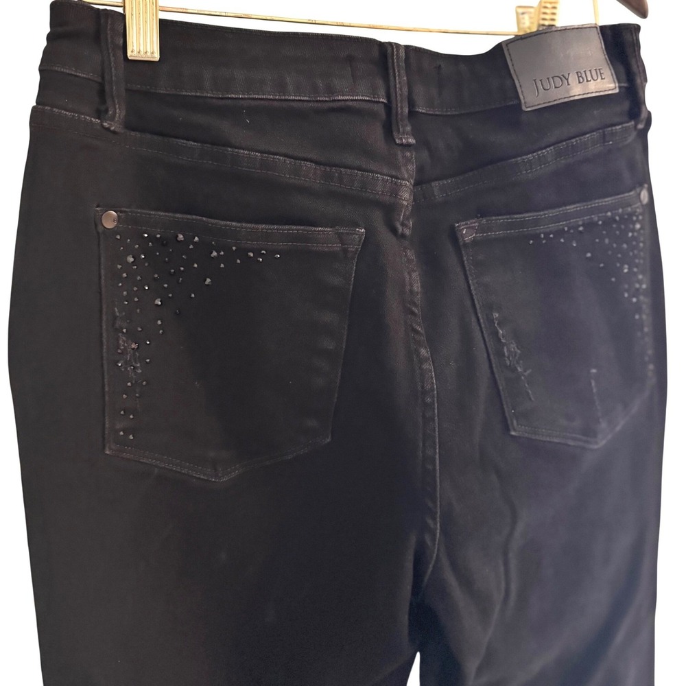 Judy Blue Black Rhinestone Slim Fit Jeans Size 11/30‎ Glam Sparkle Denim - Picture 14 of 14